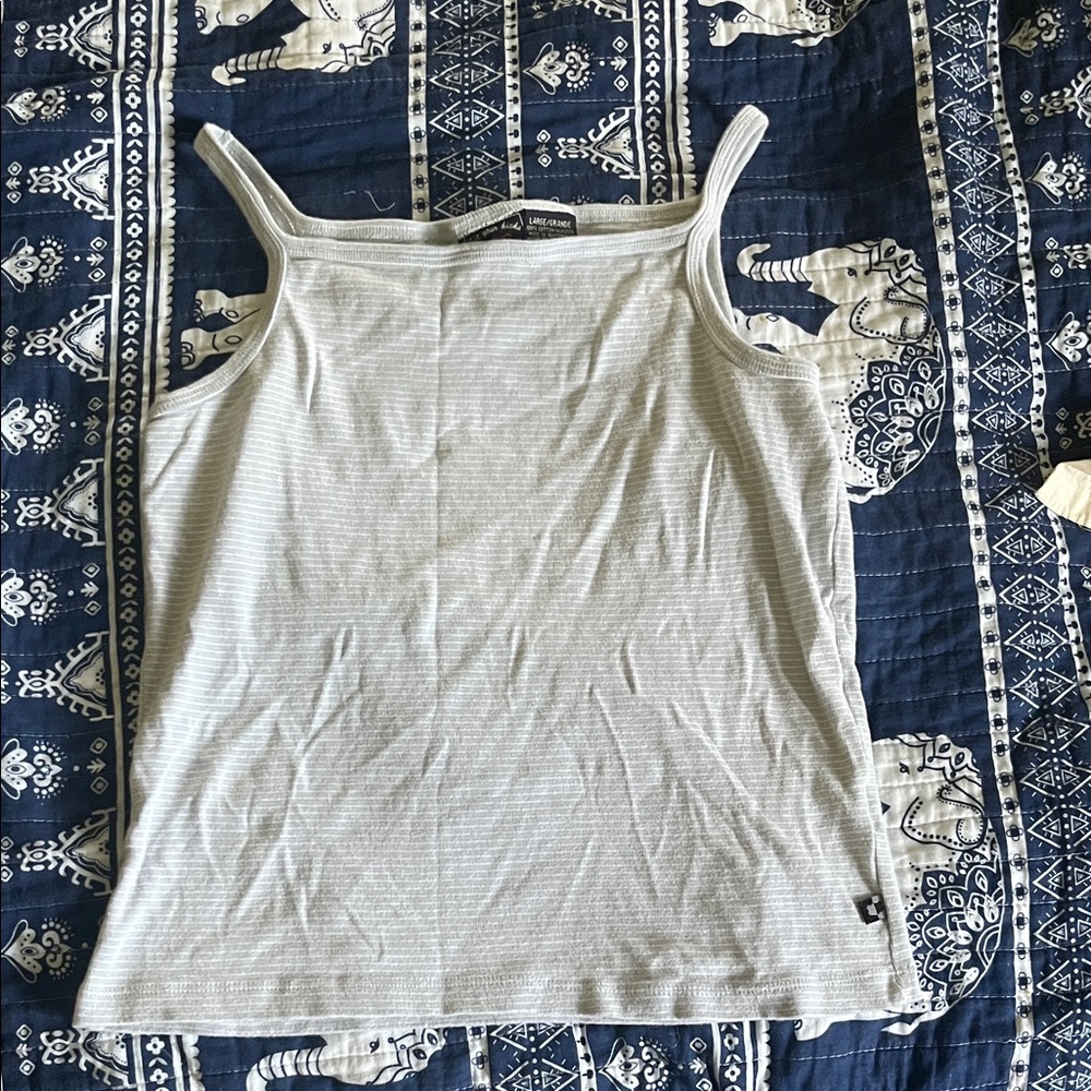 Route 66 Ribbed White Tank Top